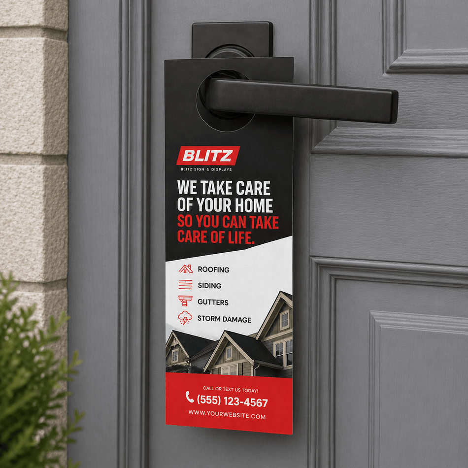 4.25" x 11" Door Hangers - Blitz Sign & Displays