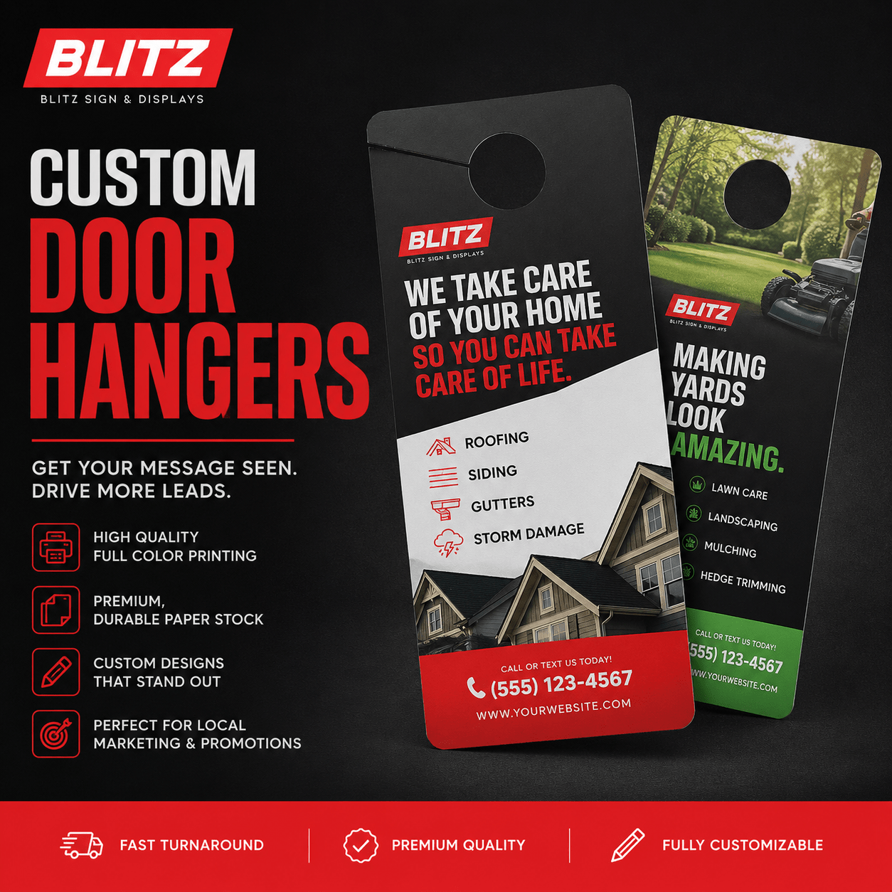 4.25" x 11" Door Hangers - Blitz Sign & Displays