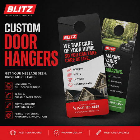 4.25" x 11" Door Hangers - Blitz Sign & Displays