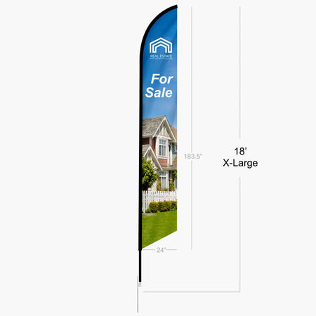 Feather Angled Flag(Extra Large) 18ft - Blitz Sign & Displays