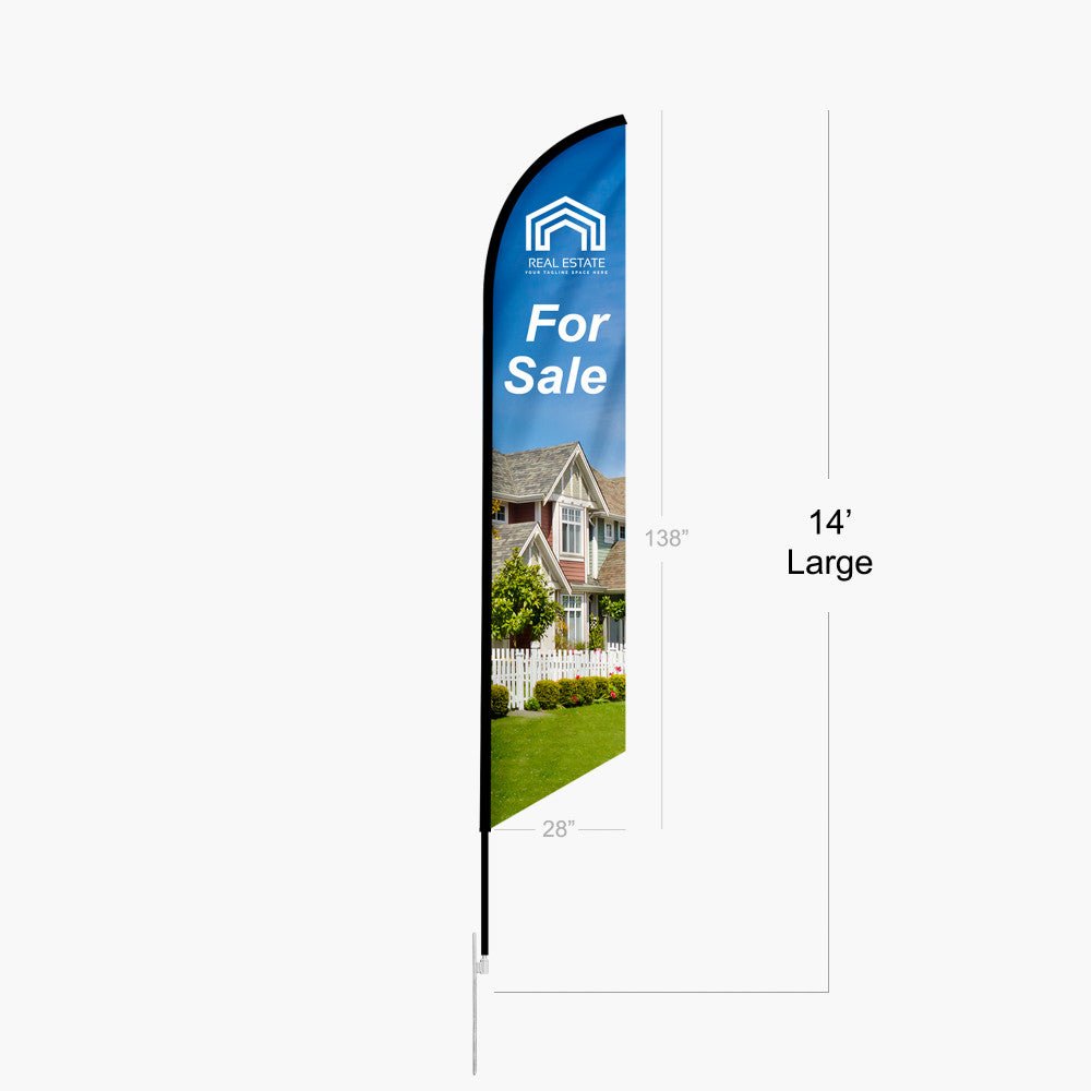Feather Angled Flag(Large) 14ft - Blitz Sign & Displays