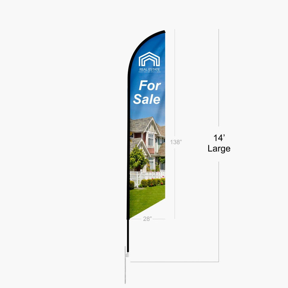 Feather Angled Flag(Large) 14ft - Blitz Sign & Displays