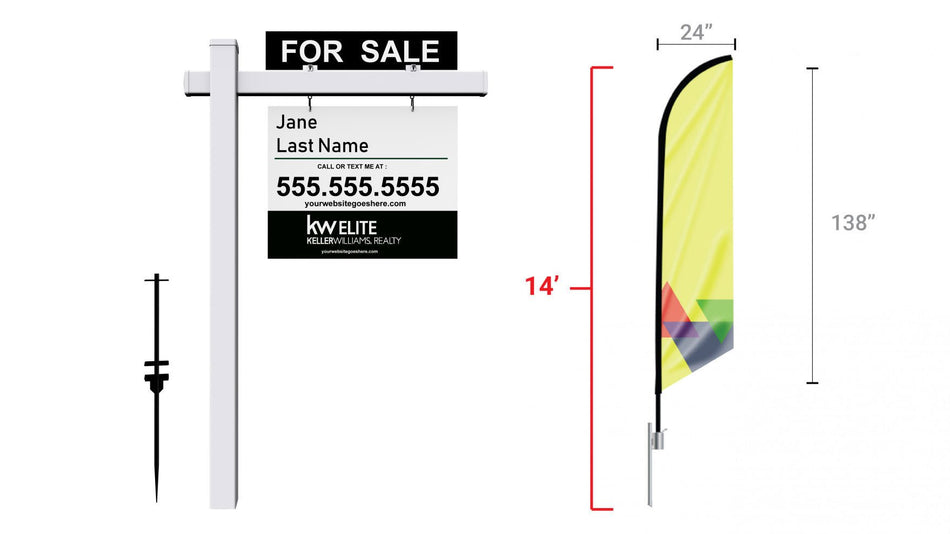 Real Estate Post & Flag Package - Blitz Sign & Displays