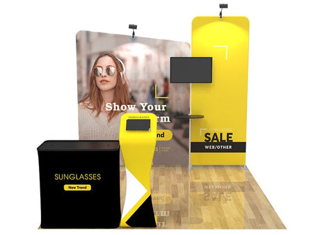 10X10 Custom Booth 03 with TV & Ipad Displays - Blitz Sign & Displays