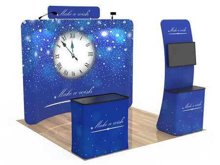 10x10ft Custom Booth - Galaxy Dual Poduim - Blitz Sign & Displays
