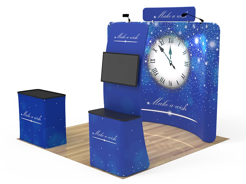 10x10ft Custom Booth - Galaxy Dual Poduim - Blitz Sign & Displays