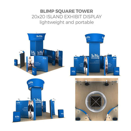 15.25ft Blimp Squared Tower with Rotating Blimp - Blitz Sign & Displays