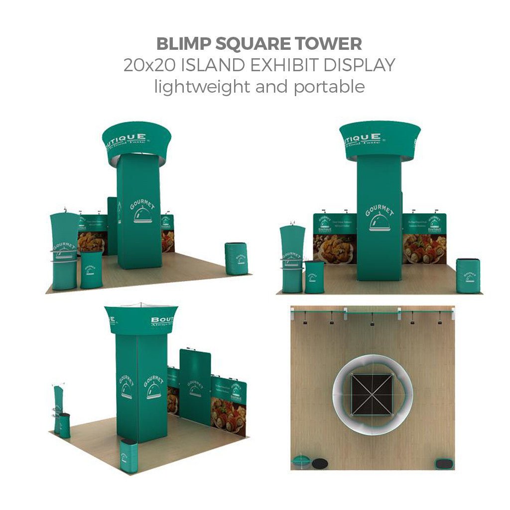15.25ft Blimp Squared Tower with Rotating Blimp - Blitz Sign & Displays