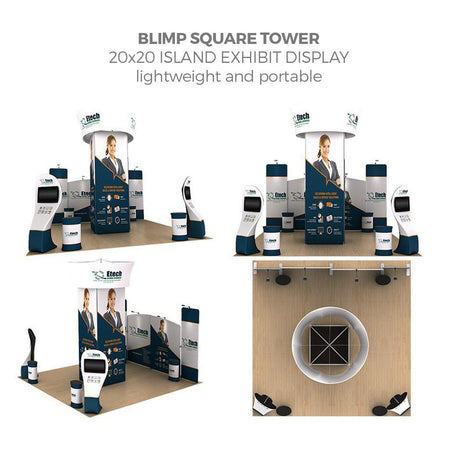 15.25ft Blimp Squared Tower with Rotating Blimp - Blitz Sign & Displays