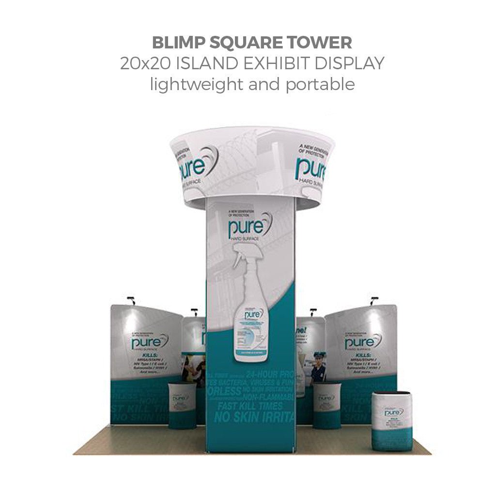 15.25ft Blimp Squared Tower with Rotating Blimp - Blitz Sign & Displays