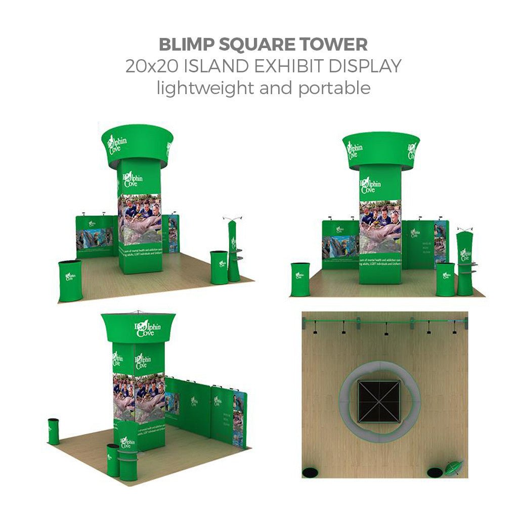 15.25ft Blimp Squared Tower with Rotating Blimp - Blitz Sign & Displays