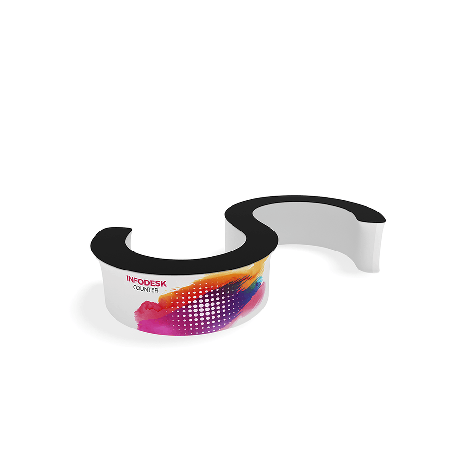 InfoDesk Counter - S - Shaped 18'W - Blitz Sign & Displays