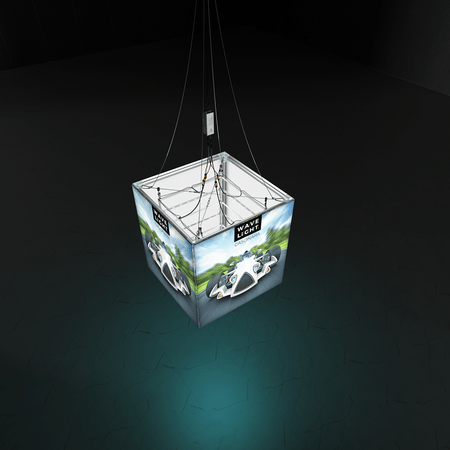 WaveLight® Casonara Blimp Cube Hanging Light Box - 100L 3ft x 3ft x 3ft - Blitz Sign & Displays