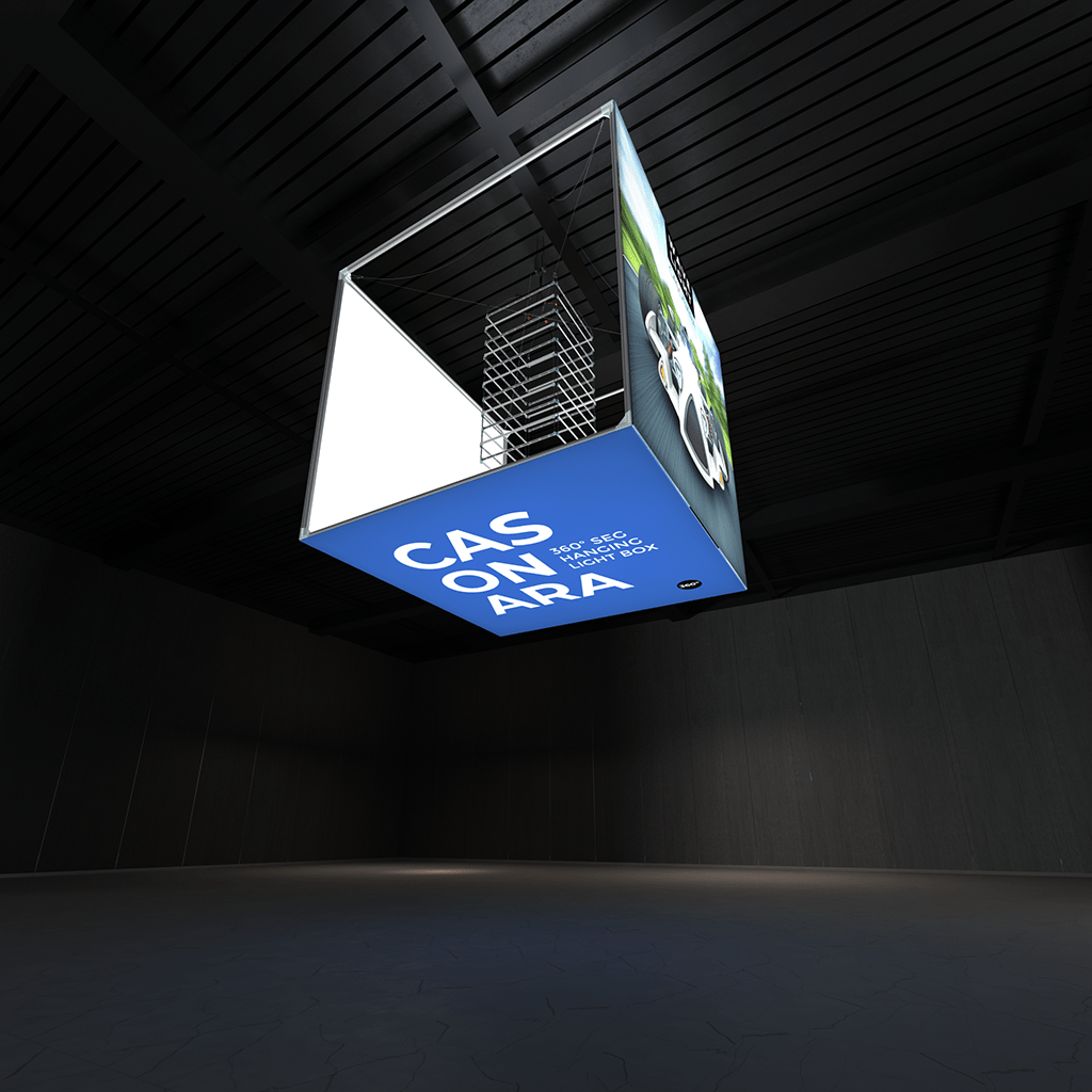 WaveLight® Casonara Blimp Cube Hanging Light Box - 240L 8ft x 8ft x 8ft - Blitz Sign & Displays