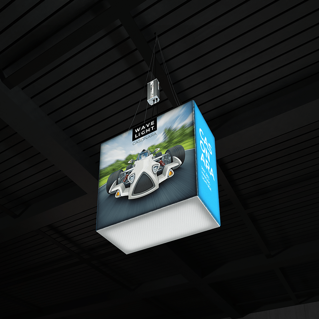 WaveLight® Casonara Blimp Rectangle Hanging Light Box - 100M 3ftW x 3ftH x 2ftD - Blitz Sign & Displays