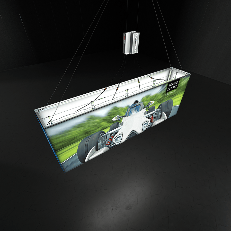 WaveLight® Casonara Blimp Rectangle Hanging Light Box - 300M 10ftW x 3ftH x 2ftD - Blitz Sign & Displays