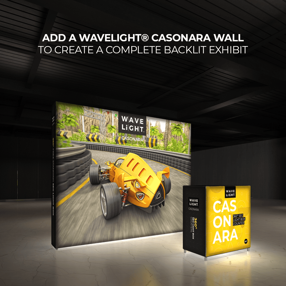 WaveLight® Casonara SEG Square Light Counter Display - 100L 3.5ftW 3ftD - Blitz Sign & Displays