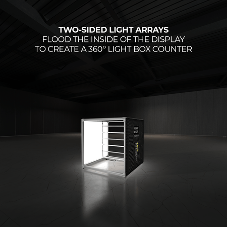 WaveLight® Casonara SEG Square Light Counter Display - 100L 3.5ftW 3ftD - Blitz Sign & Displays