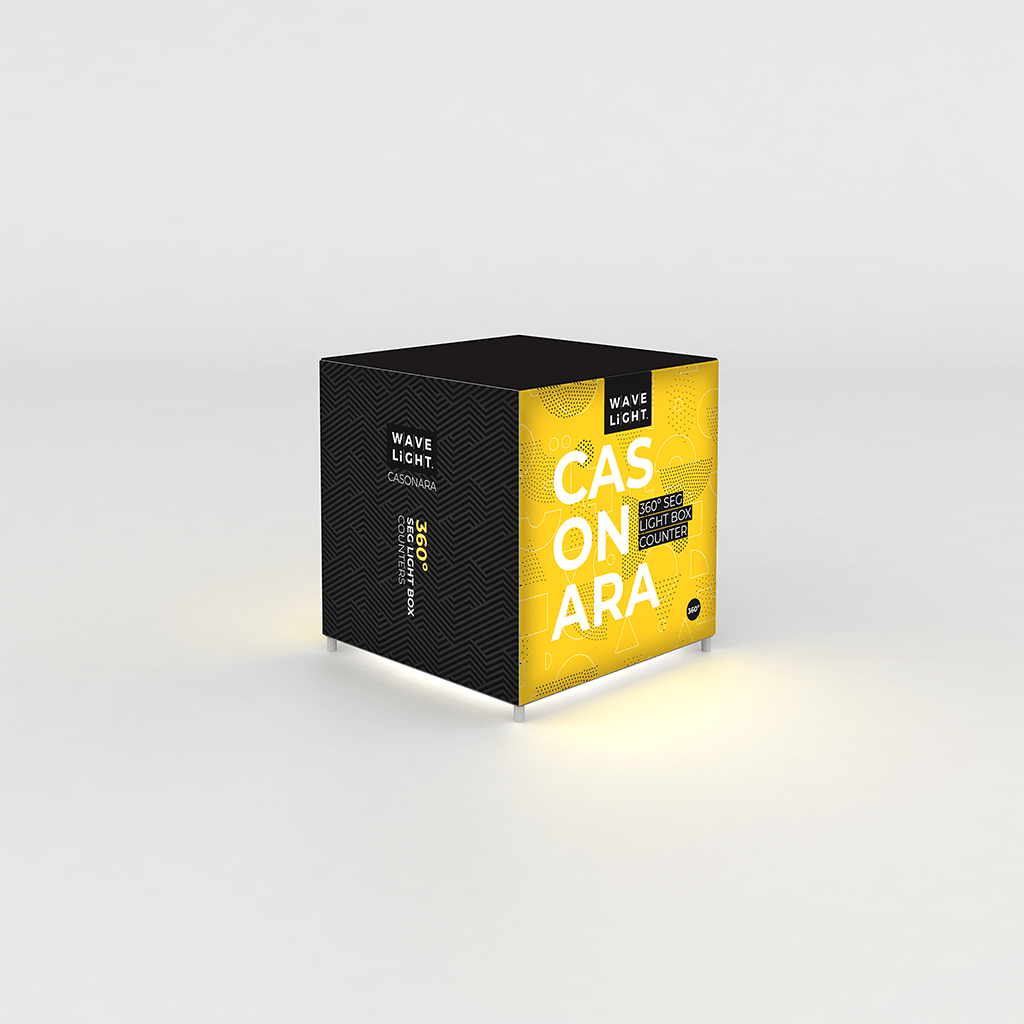 WaveLight® Casonara SEG Square Light Counter Display - 100L 3.5ftW 3ftD - Blitz Sign & Displays