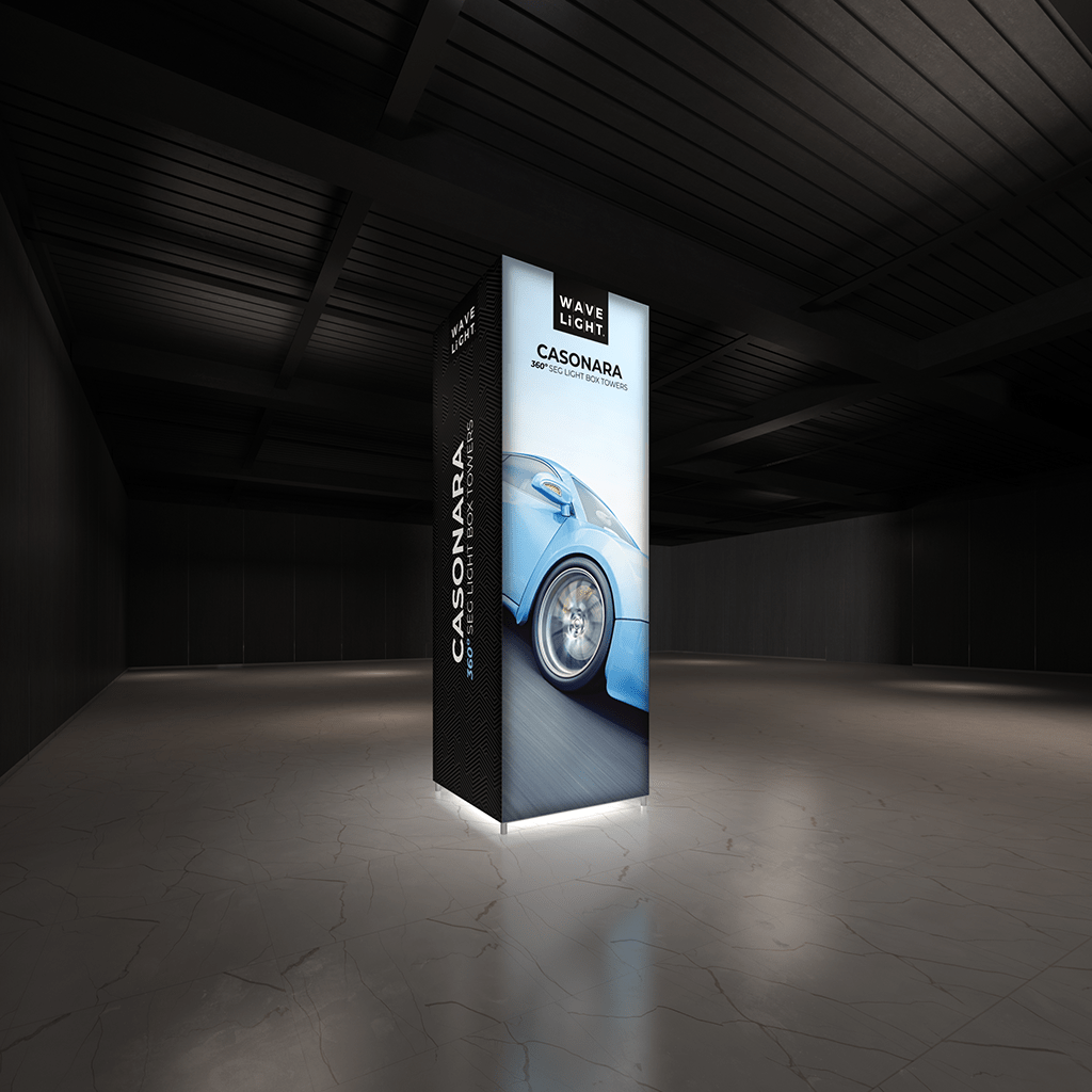 WaveLight® Casonara Tower Light Box Display - 100M 10ft x 3ft x 3ft - Blitz Sign & Displays