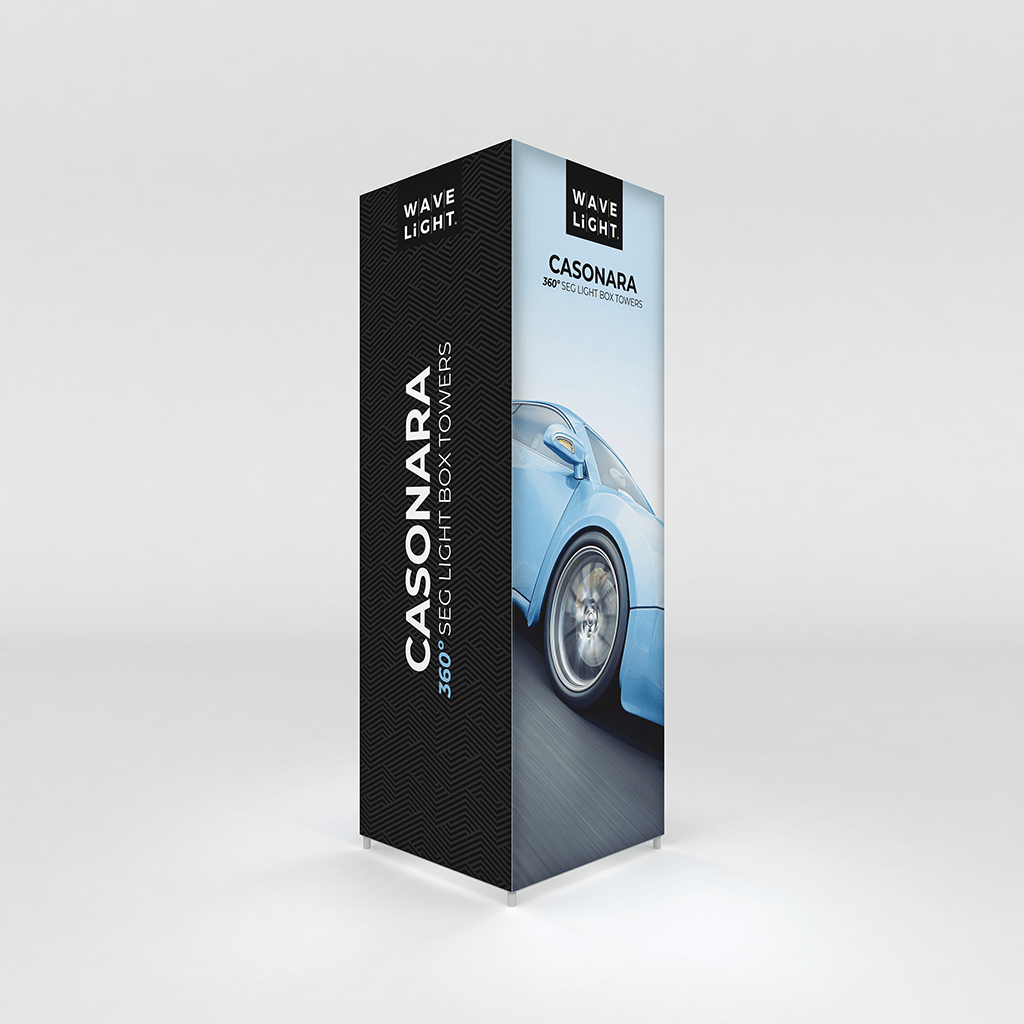 WaveLight® Casonara Tower Light Box Display - 100M 10ft x 3ft x 3ft - Blitz Sign & Displays